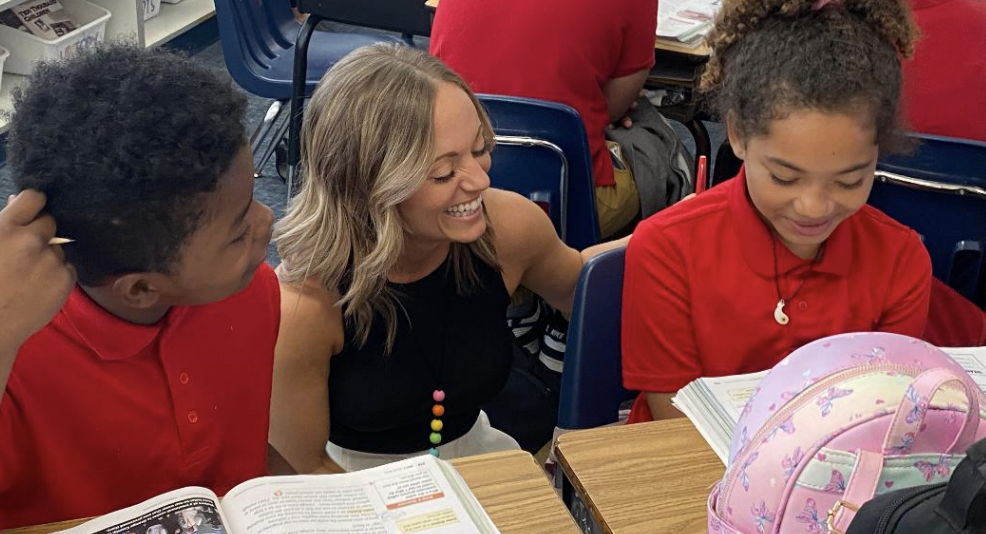 Julianna Orr with students