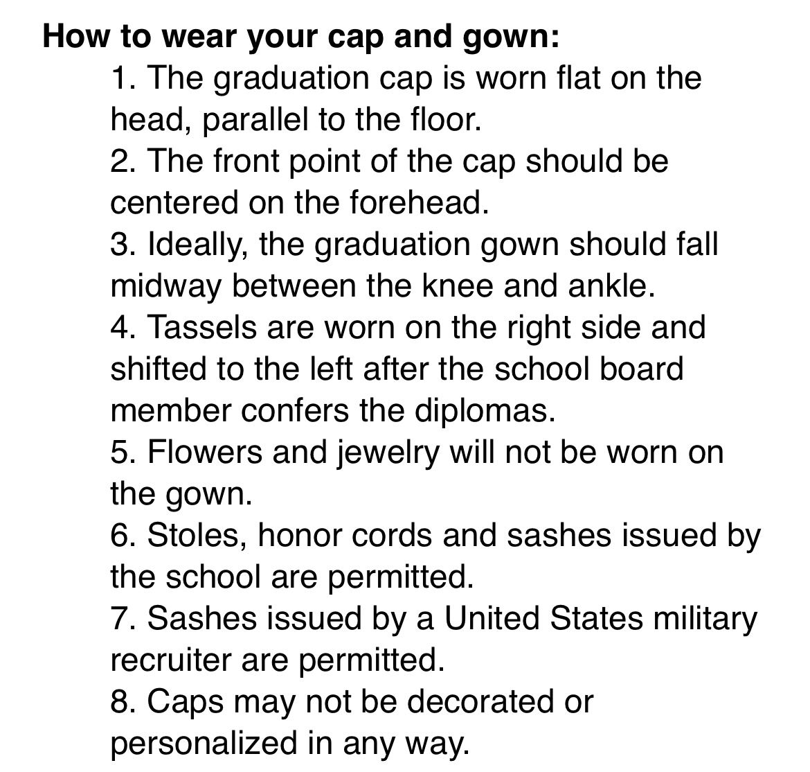  Seniors, Important Graduation Ceremony Info in Weekly Newsletter (Be Sure To Read!)