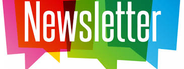  The word newsletter in rainbow colors