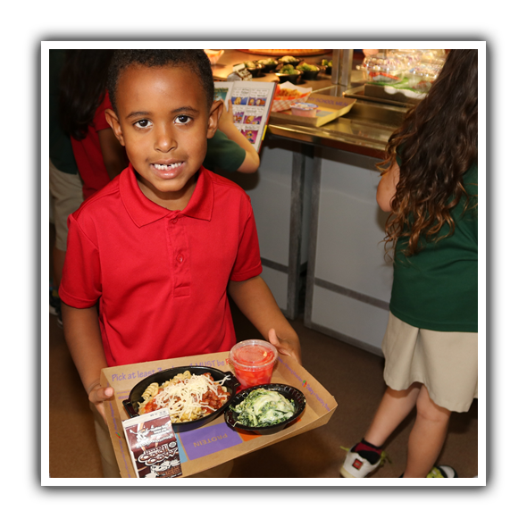 Student with lunch