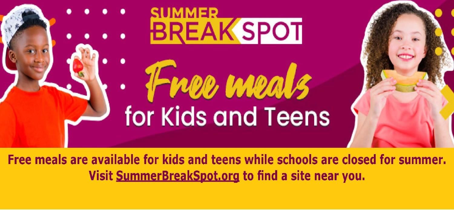 Free meals for kids and teens while schools are closed for summer.