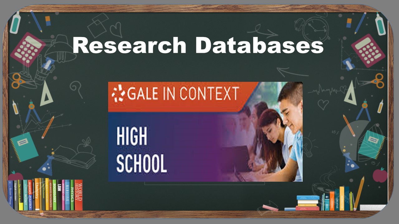 When off campus, use the password hcpsfl to access these research databases.