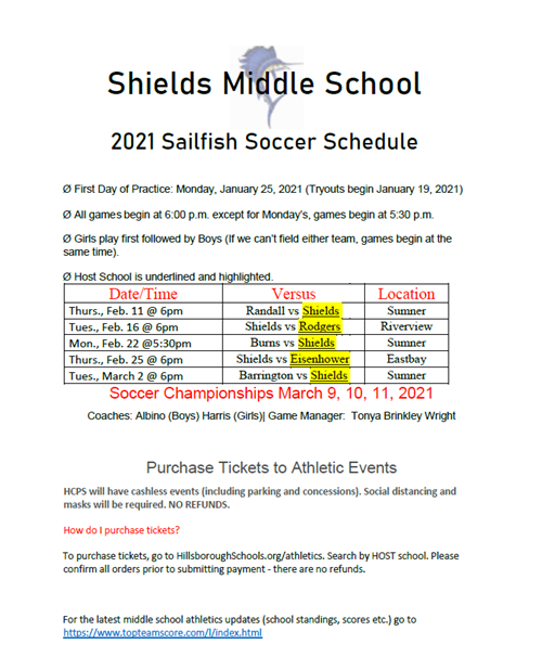 Soccer Schedule Soccer Schedule