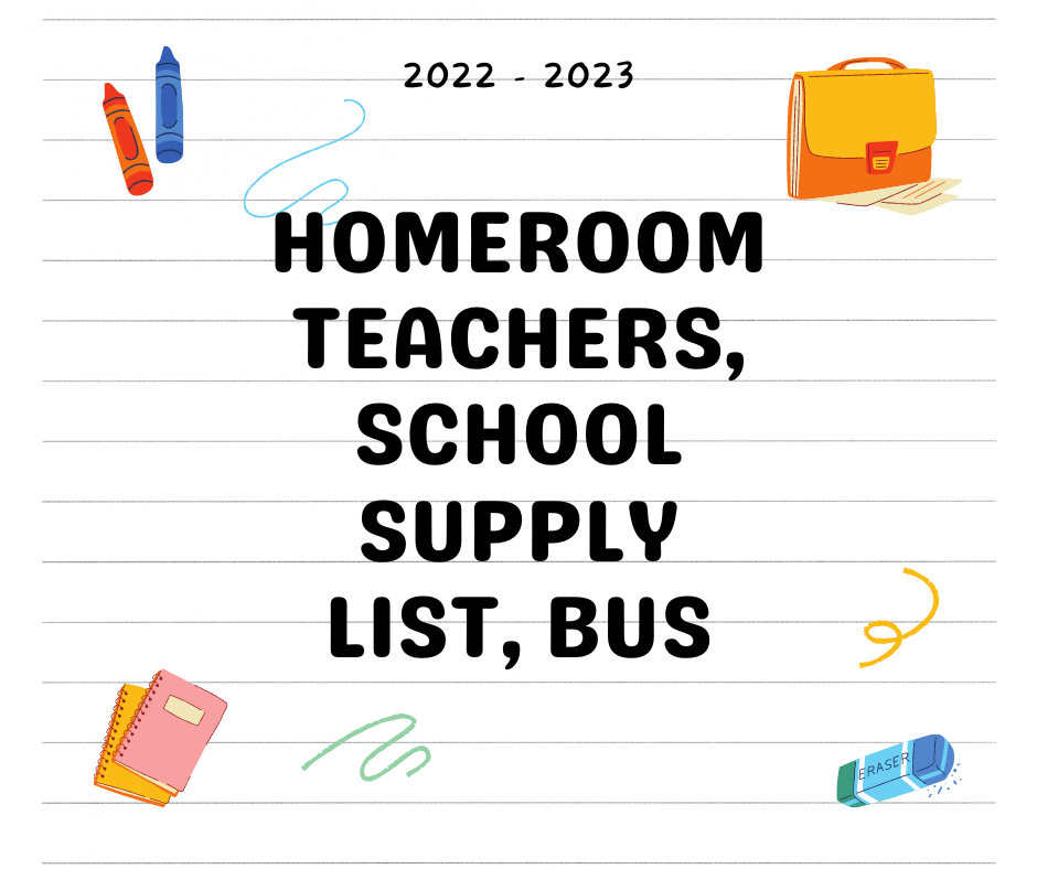  homeroom, supply, bus list
