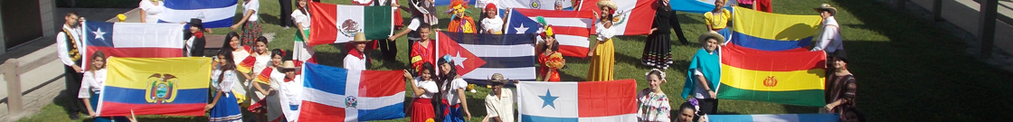 students with flags