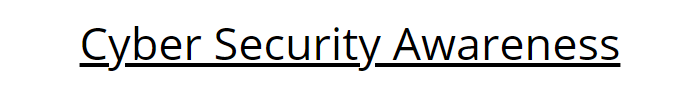 Cyber Security Awareness
