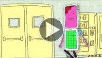 Video Screenshot: cartoon cell phone