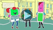 Video Screenshot: cartoon cell phones