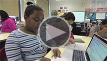 student at computer 