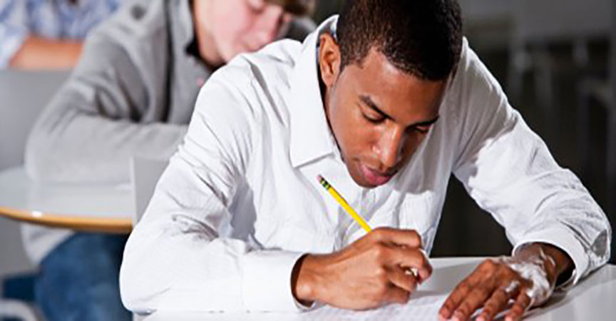 student studying