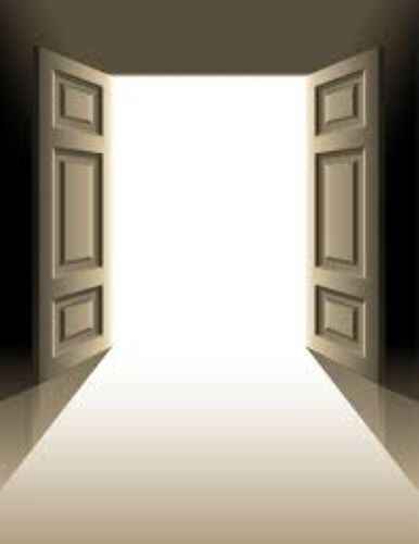  opening doors with light shining through